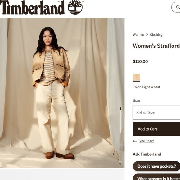 New TIMBERLAND Strafford Ivory / Olive Quilted Barn Jacket S $110 - Picture 7 of 7